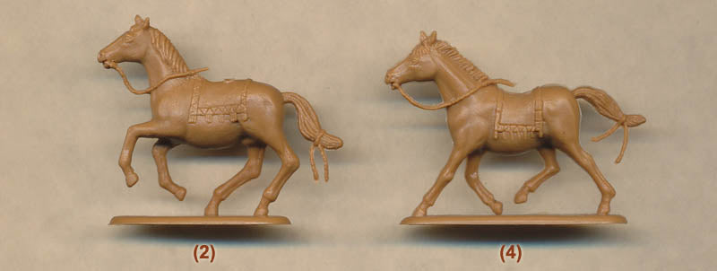 Sioux Indians 1/72 Scale Plastic Figures Horse Poses
