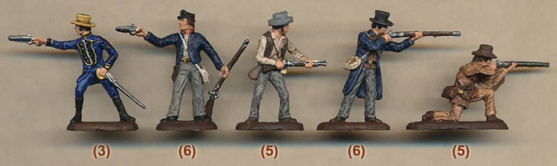 Alamo Defenders, 1/72 Scale Plastic Figures Volunteer Poses