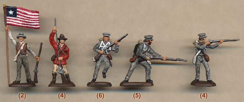 Alamo Defenders, 1/72 Scale Plastic Figures Volunteer Units