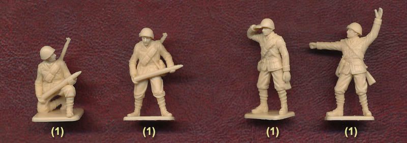 Italian 90/53 Gun with Crew, WWII 1/72 Scale Plastic Figures 4 Poses