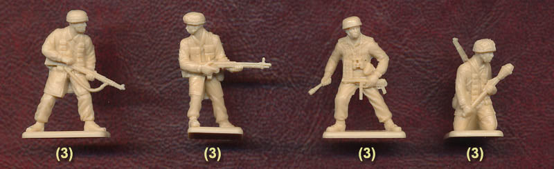 German Paratroopers (Tropical Uniforms) WWII 1/72 Scale Plastic Figures Poses