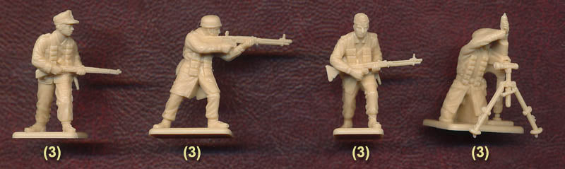 German Paratroopers (Tropical Uniforms) WWII 1/72 Scale Plastic Figures Poses