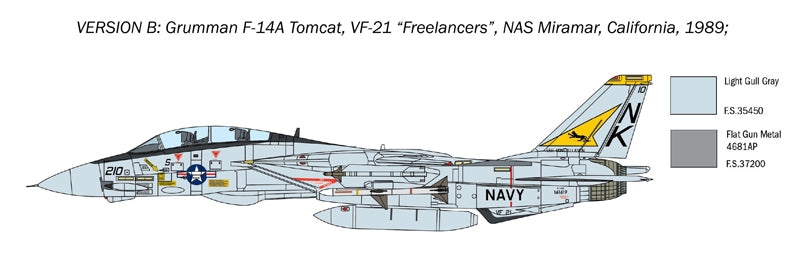 Grumman F-14A Tomcat, 1/72 Scale Model Kit VF-21