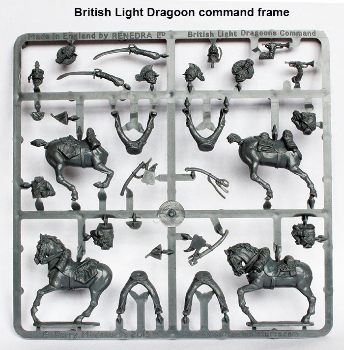 Napoleonic British Light Dragoons 1808- 1815, 28 mm Scale Model Plastic Figures Command Sprue