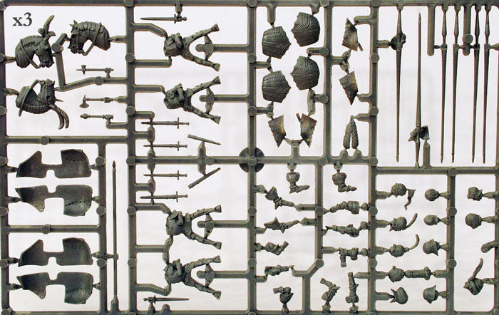 Mounted Men At Arms 1450 - 1500, 28 mm Scale Model Plastic Figures Sample Frame