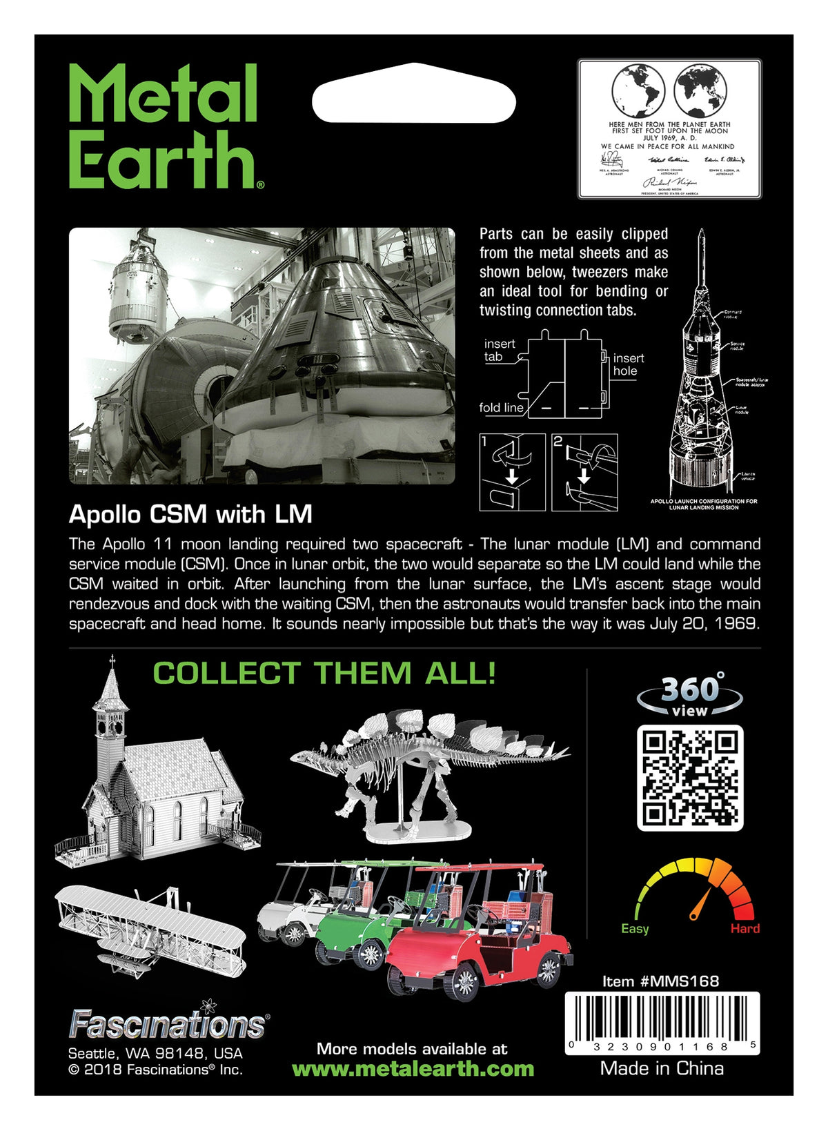 Fascinations | Apollo CSM with LM Metal Earth Kit | Bellford Toys And ...