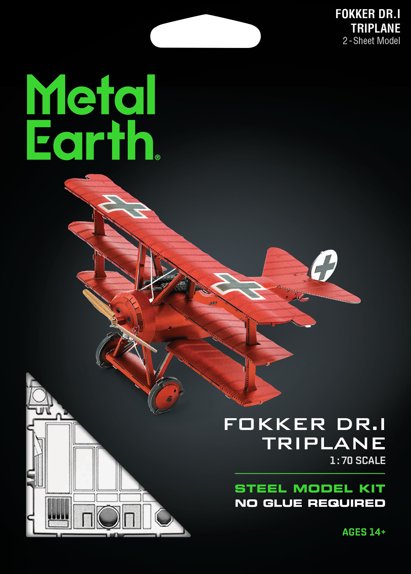 Fokker DR.1 Triplane Metal Earth Model Kit Front