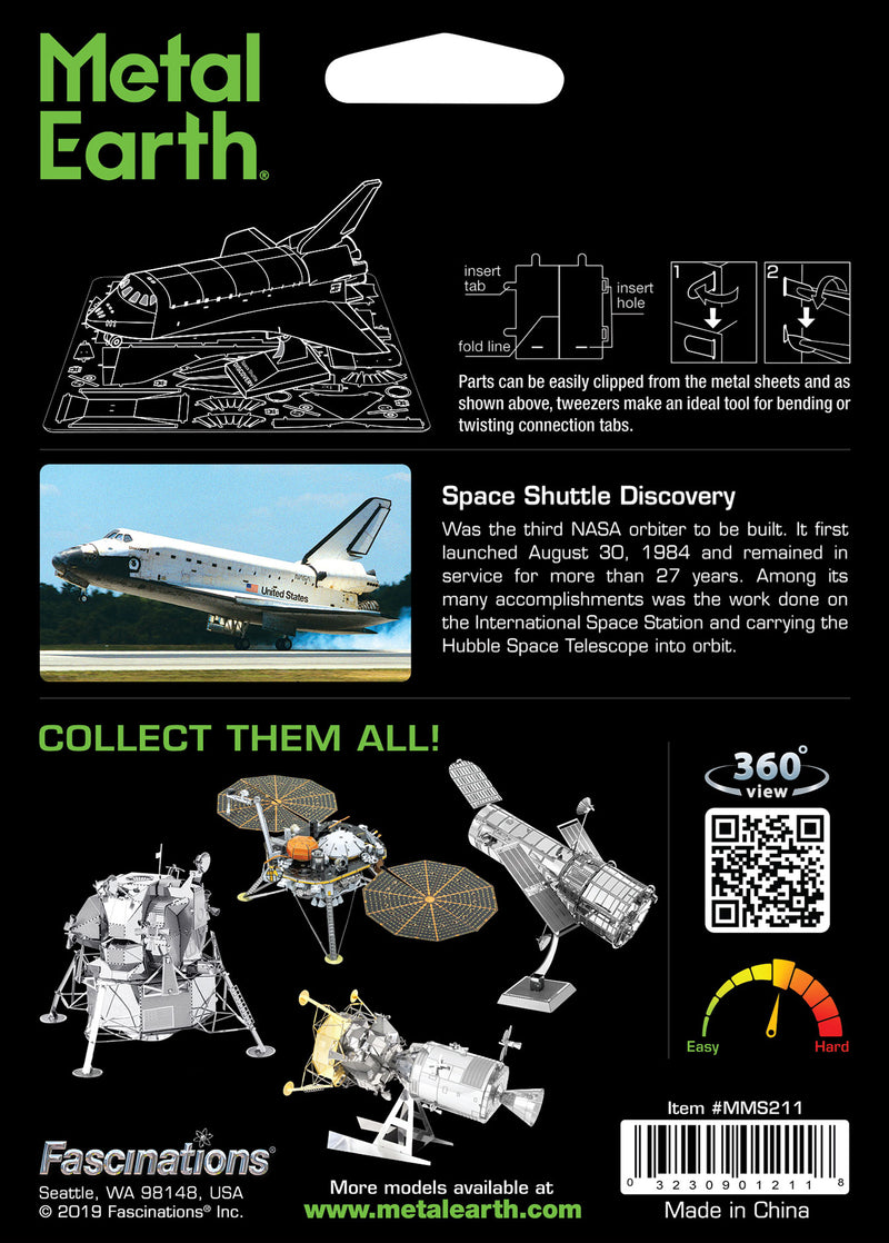 Space Shuttle Discovery Metal Earth Model Kit Package Rear