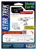 Star Trek USS Enterprise NCC-1702 Metal Earth 3D Model Kit Back Of Package