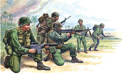 American Special Forces Vietnam War 1/72 Scale Plastic Figures Box Art