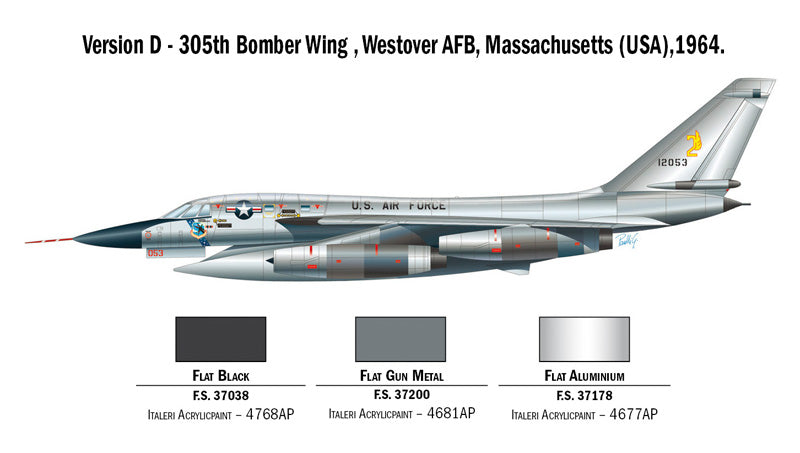 Convair B-58 Hustler, 1/72 Scale Plastic Model Kit 305th BW Livery 1964