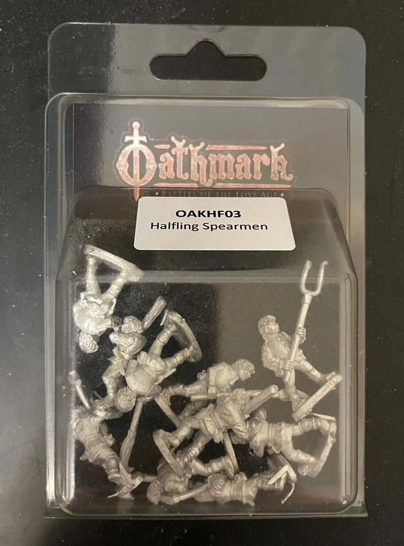 Oathmark Halfling Spearmen, 28 mm Scale Model Metallic Figures Packaging