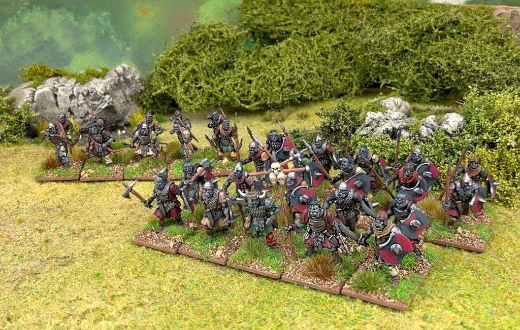 Oathmark Orc Infantry, 28 mm Scale Model Plastic Figures Painted Example