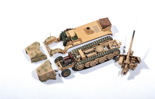 Sd.Kfz 8 DB9 Halftrack with 8.8 cm Flak 18, 1/72 Scale Diecast Model Removeable Parts