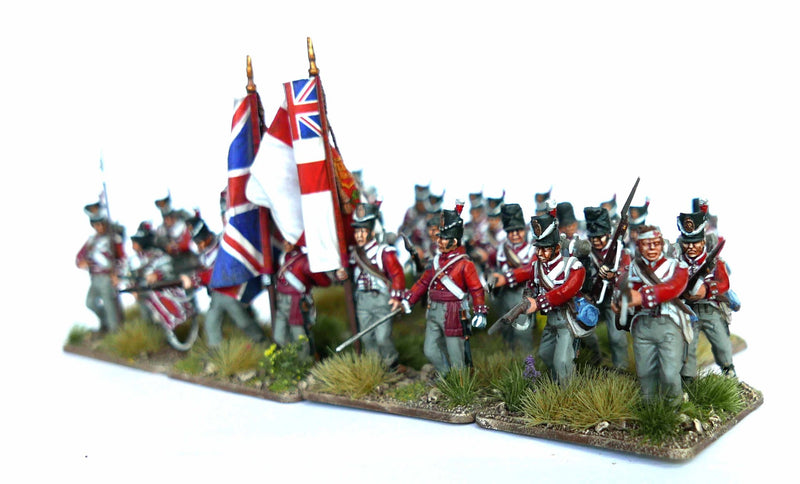 Napoleonic Waterloo British Infantry Centre Companies, 28 mm Scale Model Plastic Figures Kit