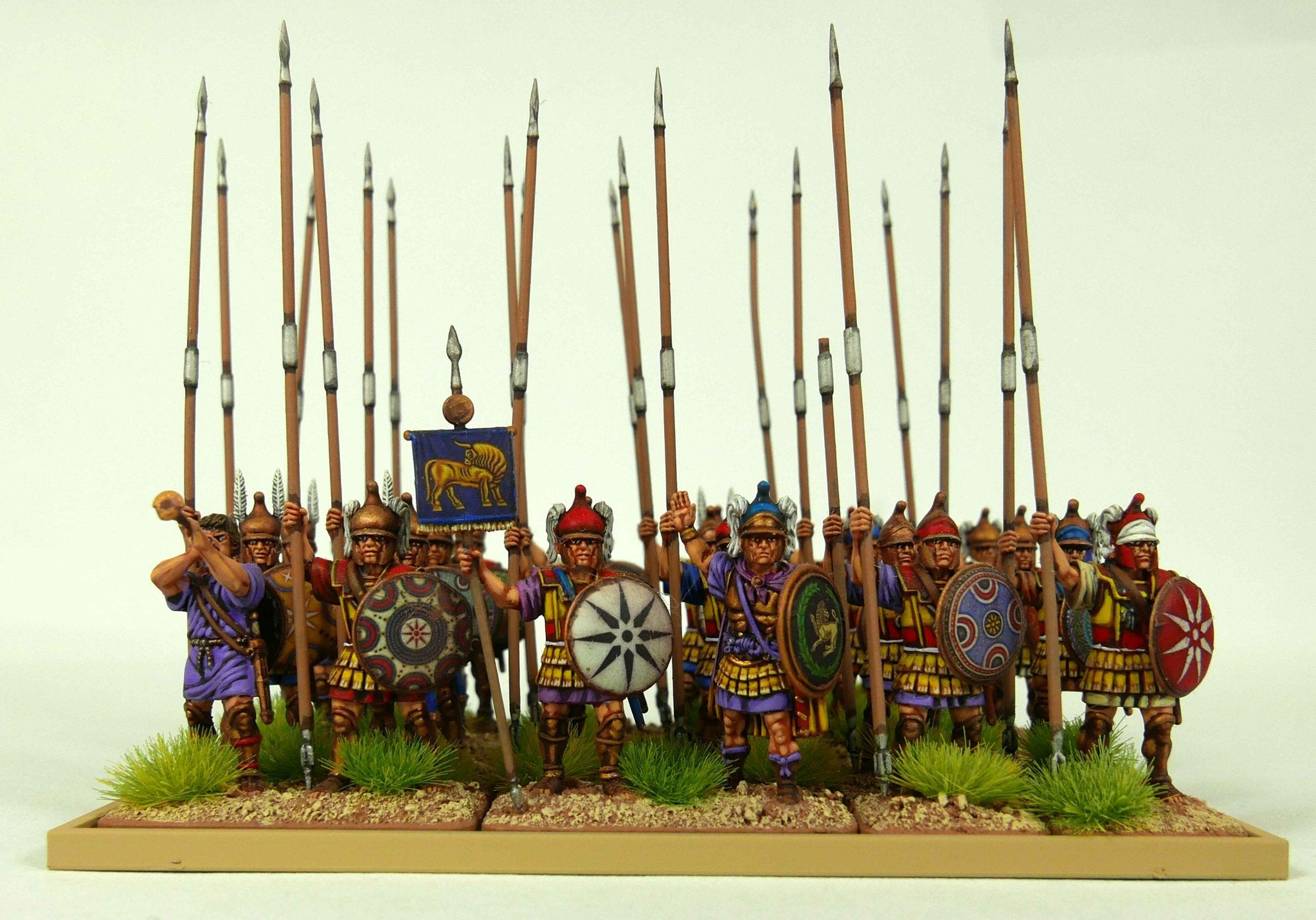 Macedonian Phalangites, 28 mm Scale Model Plastic Figures Painted Example