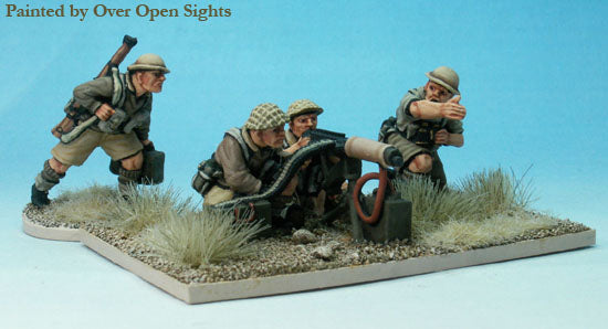 British WW2 Vickers Machine Gun Crew, 28 mm Scale Model Metal Figures