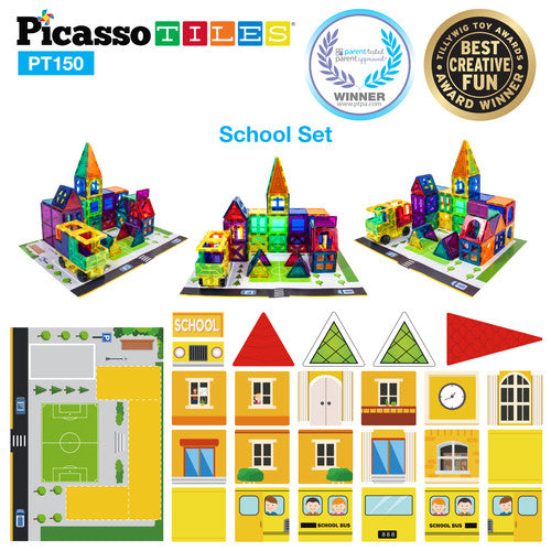 School, Hospital & Police 3 In 1 Theme Building Block Tile Set - School
