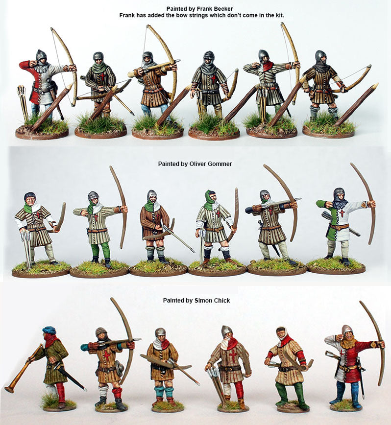 The English Army 1415-1429, 28 mm Model Plastic Figures Kit Painted Archer Examples
