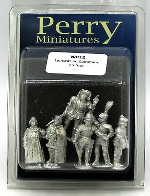 Wars Of The Roses Lancastrian Command On Foot, 28 mm Scale Model Metal Figures Blister Package