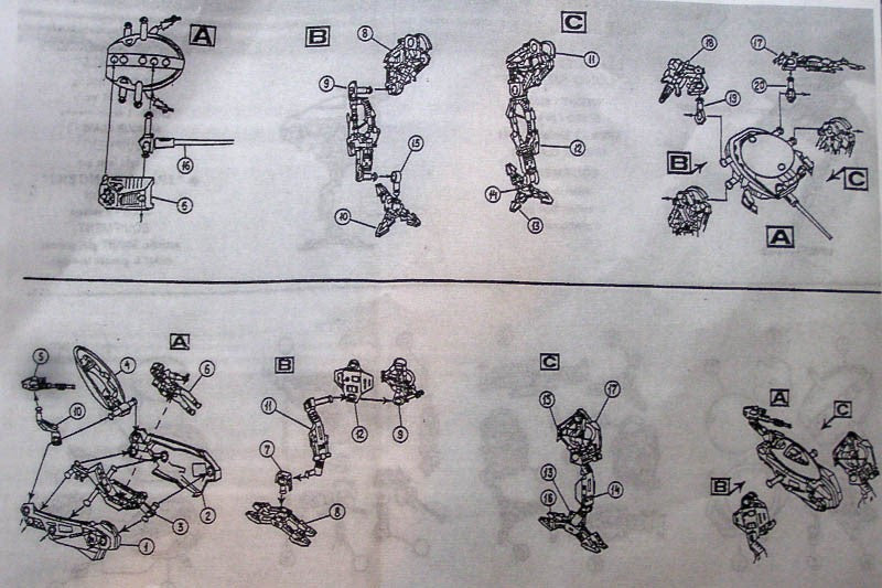 Space Battles Walker Warmachine “Armadill” & Destroyer Cyborg “Long Shadow” W/ 17 Figures 1/72 Scale Model Kit Instructions Page 2