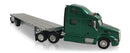 Peterbilt 587 Tractor (Green) w/ Spread Axle Highboy Trailer (Silver) Scale 1:87 (HO Scale) Model By Promotex