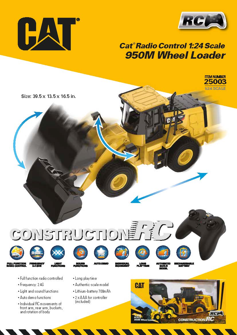 DIECAST MASTERS - Chargeuse Télécommandée - CATERPILLAR 950M - 1/24 - DCM25003 DIECAST MASTERS - Chargeuse Télécommandée - CATERPILLAR 950M - 1/24 - DCM25003