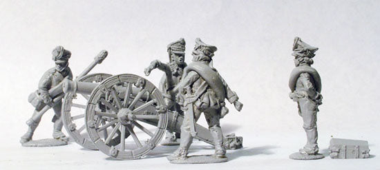 Napoleonic Russian Foot Artillery 6 Pounder 1812, 28 mm Scale Model Metal Figures