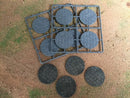 50 mm Round Paved Effect Plastic Bases (8)