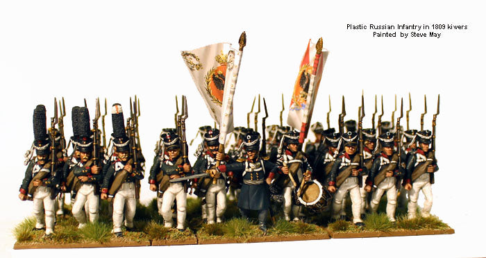 Napoleonic Russian Line Infantry 1809 – 1814, 28 mm Scale Model Plastic Figures Painted Example 1