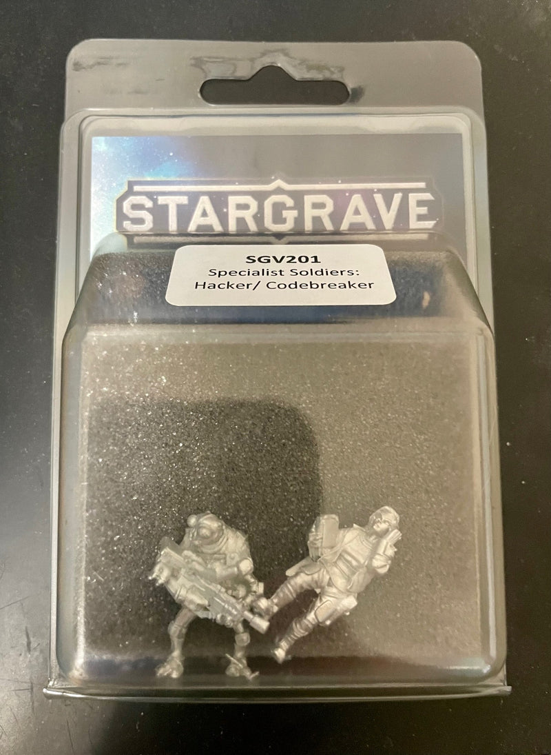 Stargrave Specialist Soldiers: Hacker & Codebreaker, 28 mm Scale Model Metal Figures Packaging