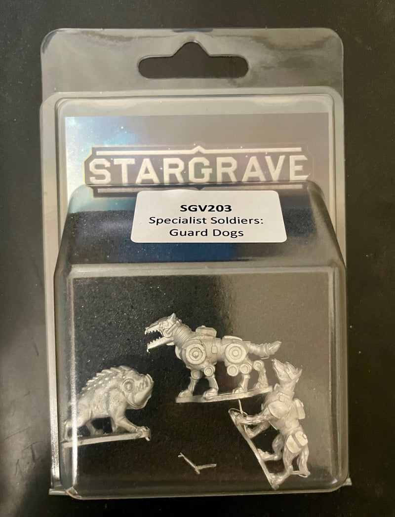 Stargrave Specialist Soldiers: Guard Dogs, 28 mm Scale Model Metal Figures Packaging