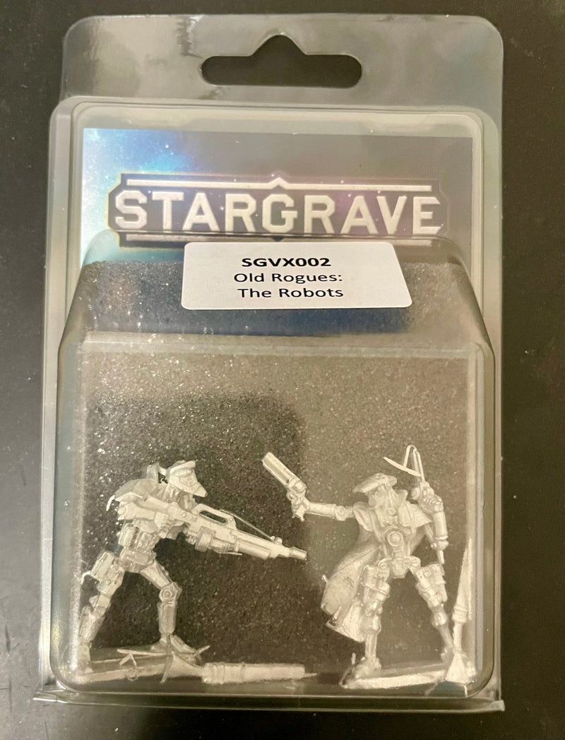 Stargrave Old Rogues: The Robots, 28 mm Scale Model Metal Figures Packaging