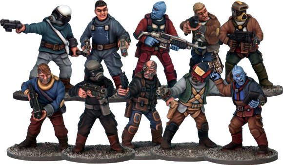 Stargrave Crew, 28 mm Scale Model Plastic Figures Painted Examples