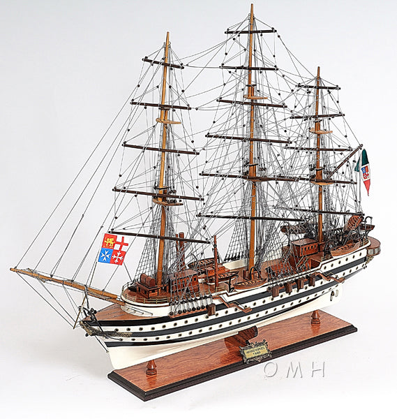 Amerigo Vespucci Wooden Scale Model Port Bow Top View