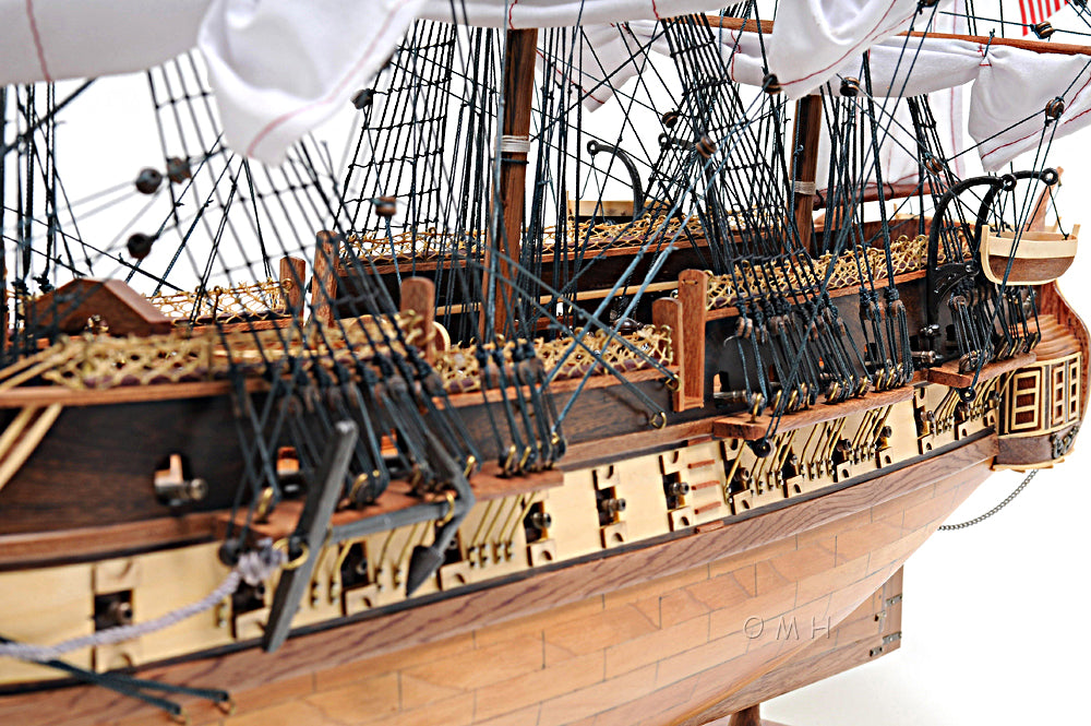 USS Constitution Exclusive Edition Wooden Scale Model Port Side Close Up