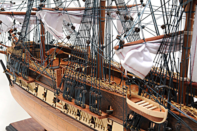 USS Constitution Exclusive Edition Wooden Scale Model Port Sdie  Close Up