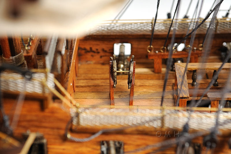 HMS Victory Exclusive Edition Wooden Scale Model Wheel Close Up