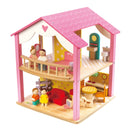 Pink Leaf Wooden Doll House