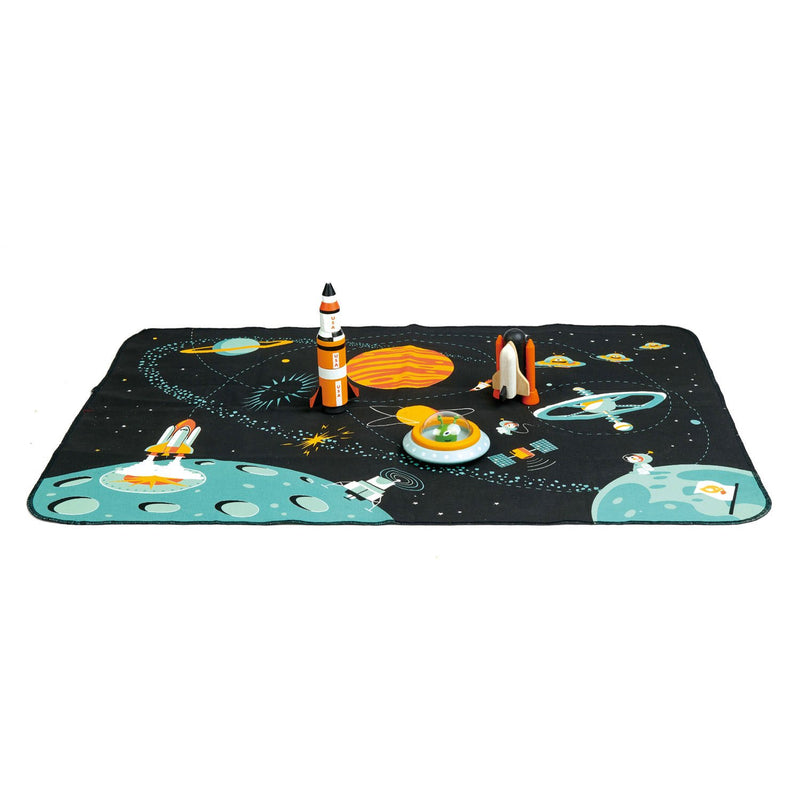 Space Adventure Wooden Play Set Rockets & Playmat