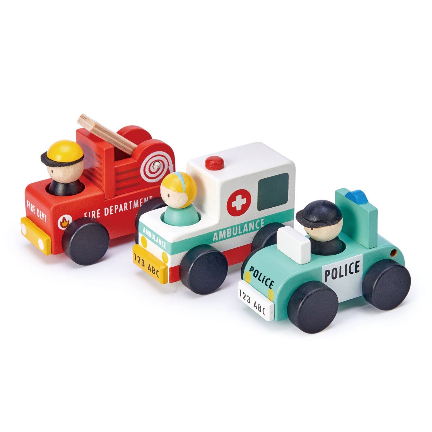 ABC Emergency Wooden Vehicles Set