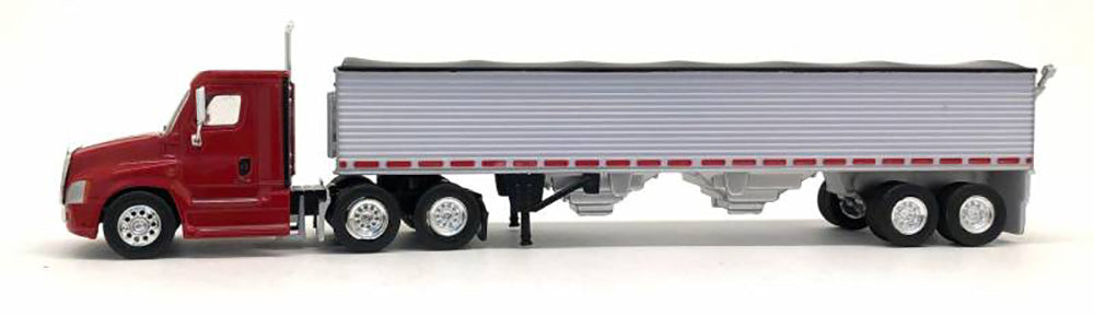 Trucks N Stuff Freightliner Cascadia Truck (Red)  with  40' Grain Trailer