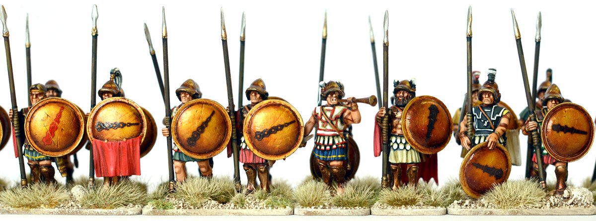 Theban Armored Hoplites 5th To 3rd Century BCE, 28 mm Scale Model Plastic Figures Close Up Example