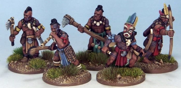 Frostgrave Ghost Archipelago Tribals, 28 mm Scale Model Plastic Figures Painted Example