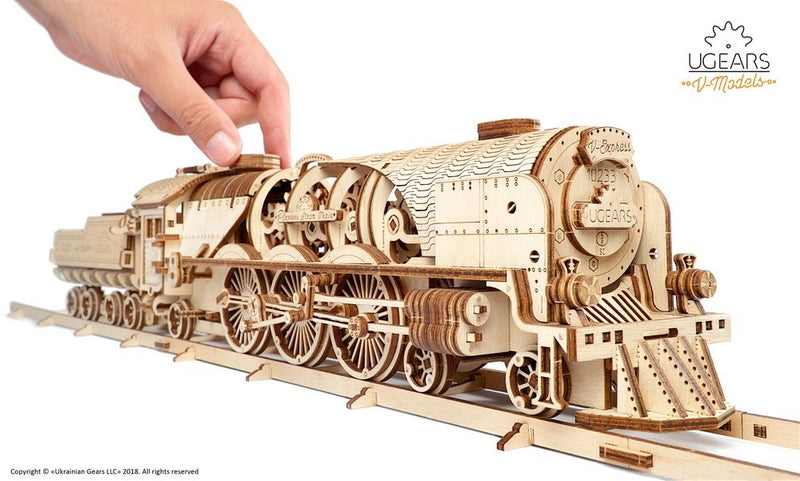 V-Express Steam Train with Tender Model Kit
