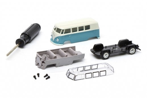 Volkswagen Type 2 T1 Panel Bus (Aqua /Beige ) 1:64 Scale Kit Pieces