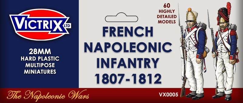 French Napoleonic Infantry 1807 - 1812, 28 mm Scale Model Plastic Figures