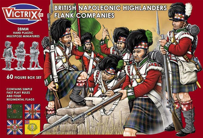 Napoleonic British Highland Flank Companies, 28 mm Scale Model Plastic Figures