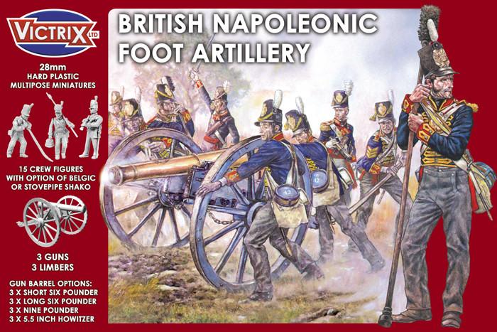 Napoleonic British Foot Artillery, 28 mm Scale Model Plastic Figures