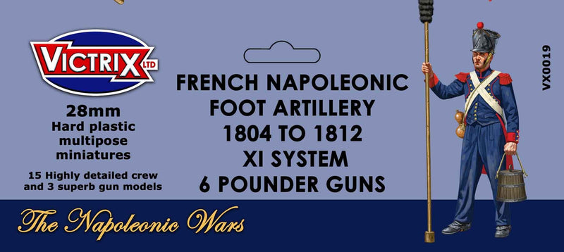 Napoleonic French Foot Artillery 1804 -1812 XI System, 28 mm Scale Model Plastic Figures